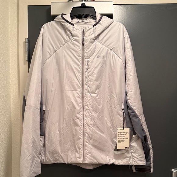 NWT REI Co-op Flash Insulated Hybrid Hoodie Silver Gray Jacket, Women’s Plus 3X - Picture 2 of 15